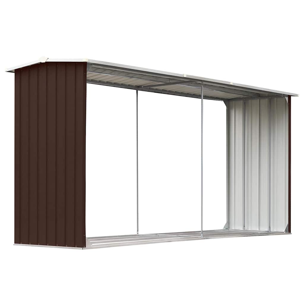 Holzregal verzinkter Stahl 330 x 92 x 153 cm Braun