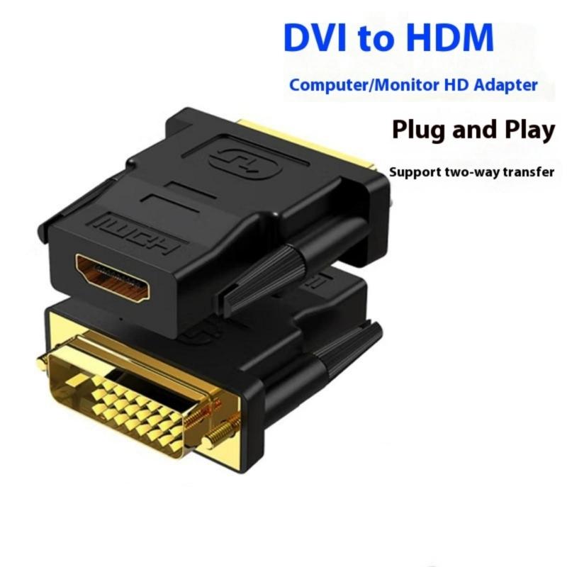 High Speeds HDTV To DVI Connector Male To Female Gold-coated Contacts 24+1 Pin Configuration 1080p Signal Transmission