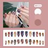 24pcs Fashion Almond Press on Nails 2D Starnight Printed False nails European Fairy Tales Style Fake Nail Patches Wearable