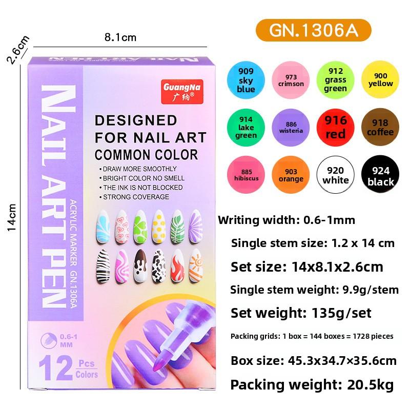 

2026New Nail Art Pen Graffiti Pen Nail Painting Pen DIY Quick-drying Color Hook Line Acrylic Marker Pen
