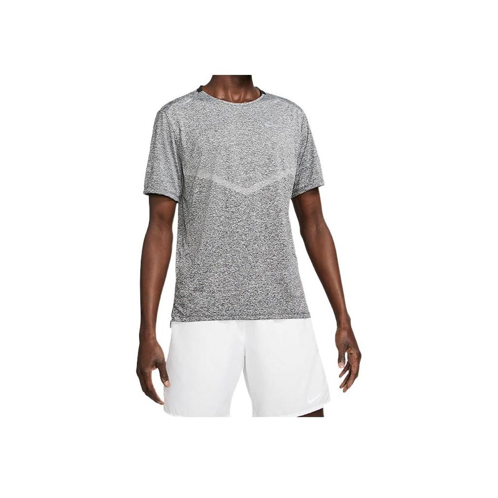Nike Dri-Fit Rise 365 Breathable Print Crew Neck Short Sleeve T-Shirt Men Tops Grey CZ9185-011
