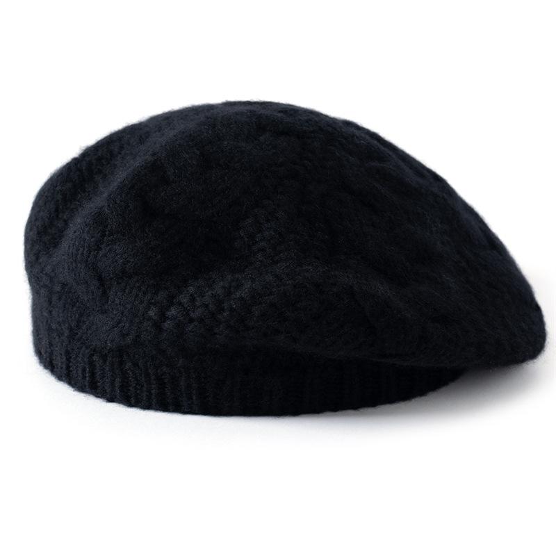 Autumn and winter new cashmere blended twist beret dome men's and women's cashmere beret