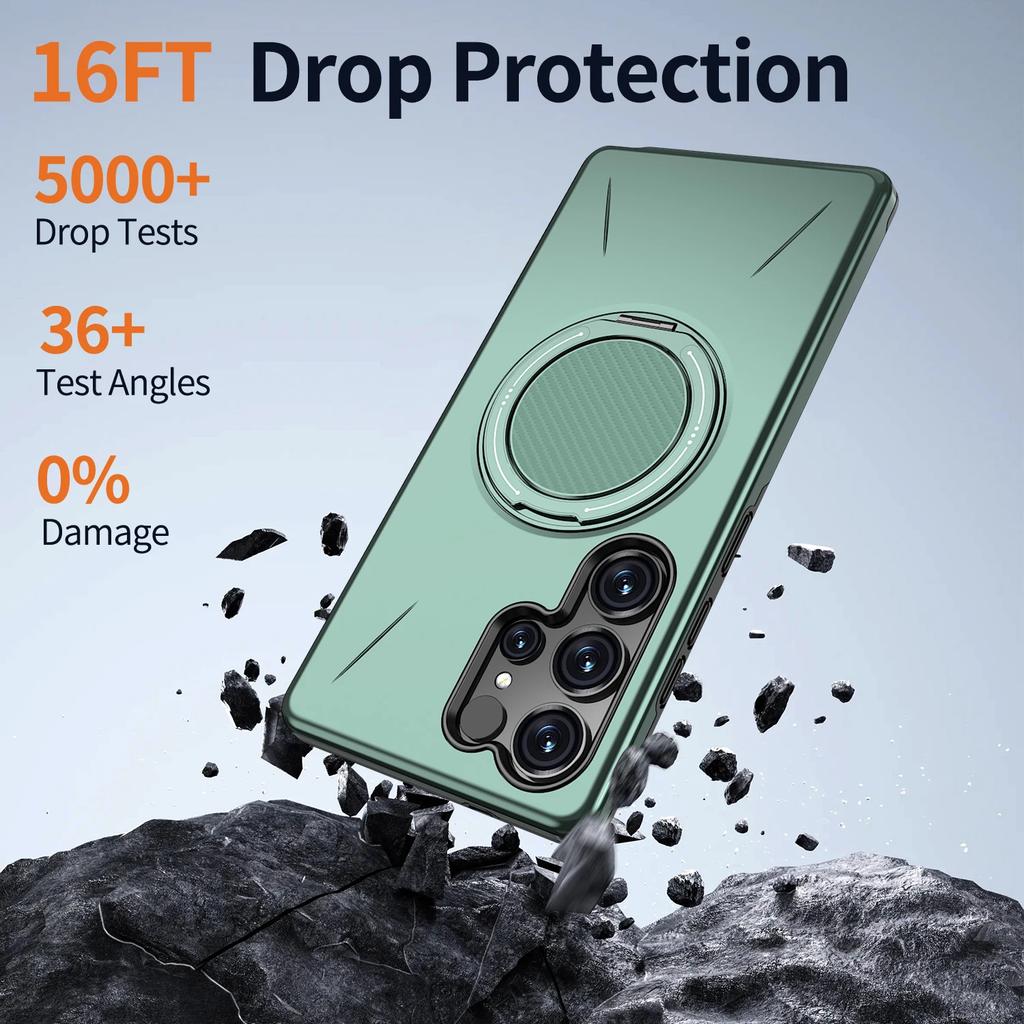 360° Magnetic Bracket Case For Samsung Galaxy S25 S24 S23 S22 Ultra S25FE S24FE S25Edge For Magsafe Armor Shockproof Cover