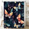 Vivid Butterfly Floral Shower Curtain Waterproof Decorative Bathroom Hanging Wall Home Decor Soft Fabric Printed Watermelon Desi