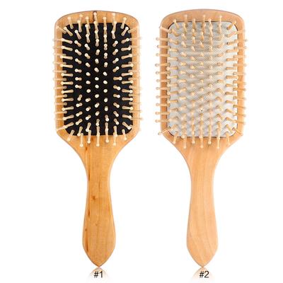 Natural Wooden Combs Paddle Hair Scalp Care Healthy Cushion Airbag Massage Hairbrush 2 Colors