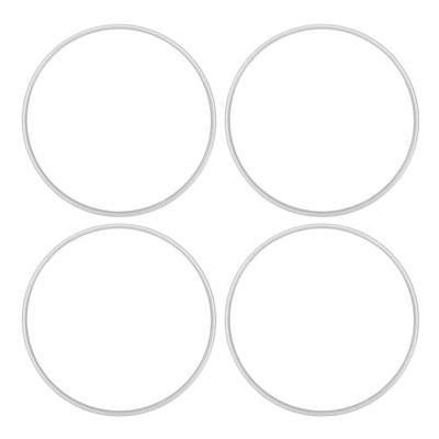 4Pcs 16 Inch Wheel Rim Protector Ring Anti Scratch Self Adhesive Wheel Rim Guard Trim Ring for Flat Rim Edge Car White