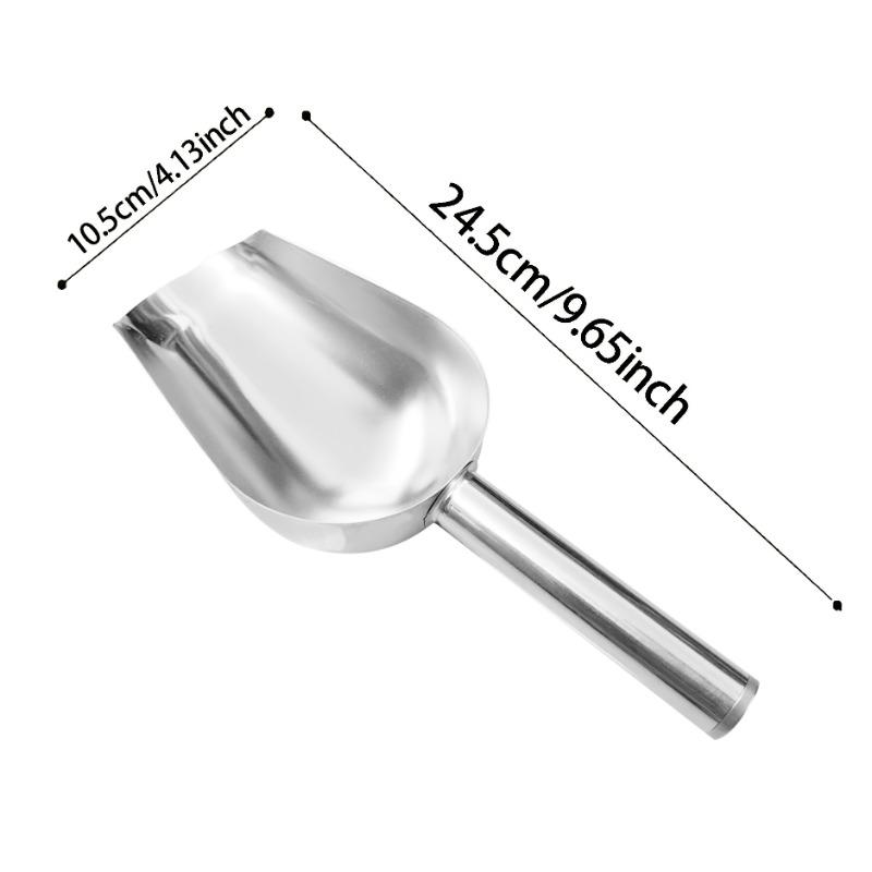 Stainless Steel Ice Shovel - Heavy-Duty Metal Scoop for Pet Food, Ice, Grains, Flour, Rice - Durable & Rustproof