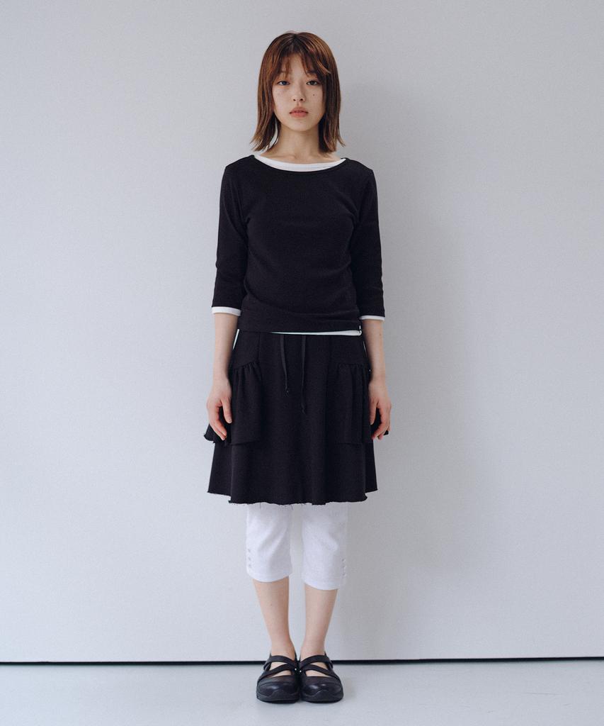 Ohesio Shirring Midi Banding Skirt, Black