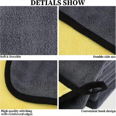 1pc Ultra-soft, Ultra-fine Fiber Car Cleaning Towel, Thick, Absorbent, No Shedding, Efficient Drying and Cleaning
