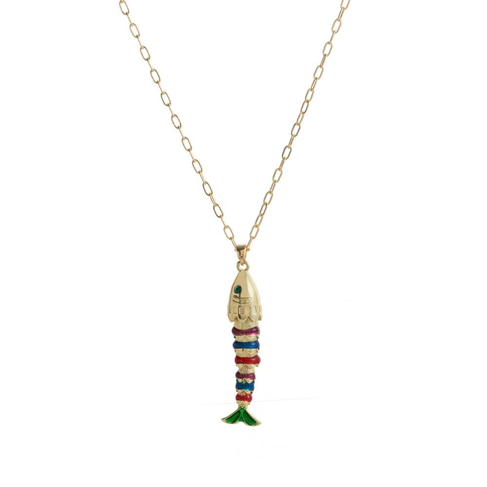 Goldfish Nylon Rope Necklace Marine Organism Charms Ocean Series Necklace Girls