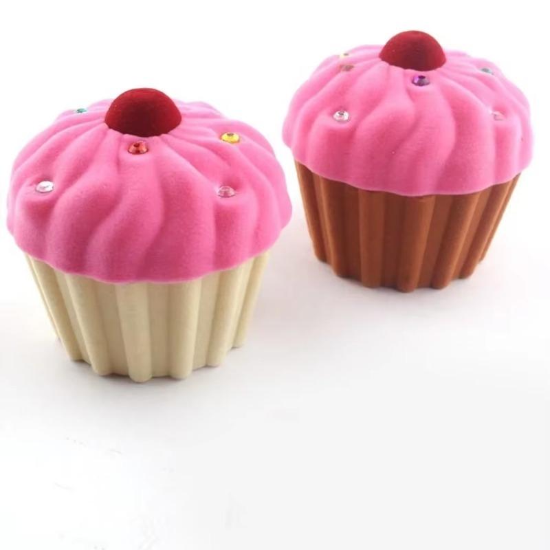 Velvet Cake Jewelry Box Jewelry Packaging Boxs Ring Necklace Earring Boxs Jewelrys Box for Valentines Gift Party Accessory