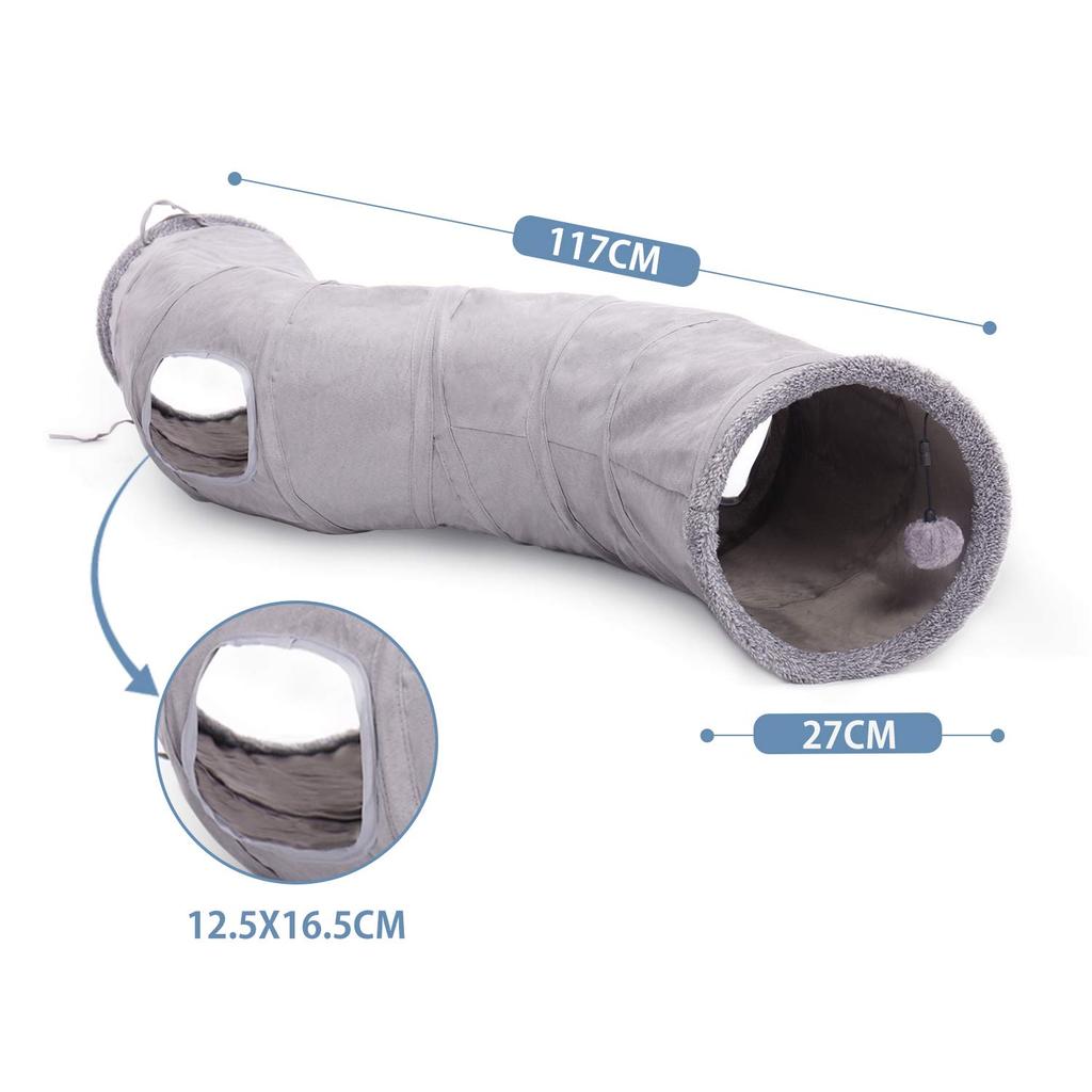 PAWZ Road Cat Tunnel för Kaniner och Små Robusta och Hållbara Leksaker för Ensamträning Populär Katt Husdjur Katt Husdjurstillbehör Leksak, Mocka, Djur, Lek,