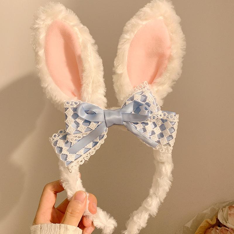 Easter Headband Cartoon-Inspired Party Props Hairband Lolita Cosplay Headwear Playful Rabbit Ear Headband For Themed Parties
