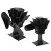 2 Blade Heat Powered Wood Fireplace Fan 1200RPM 25dB Low Noise High Temperature Resistant for Home