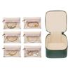 Portable Jewelry Box with 6 Compartments Compact Jewellery Storage Case Jewelry Holder Stylish Valentines Day Gift