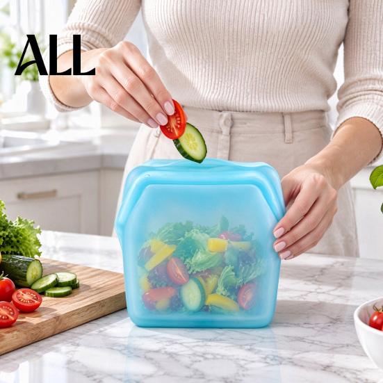 Непроницаемый для запахов пакет для хранения продуктов (лука, чеснока) из силикона, многоразовый, герметичный, самозакрывающийся, для заморозки, прочный, для супа, овощей, приготовления еды