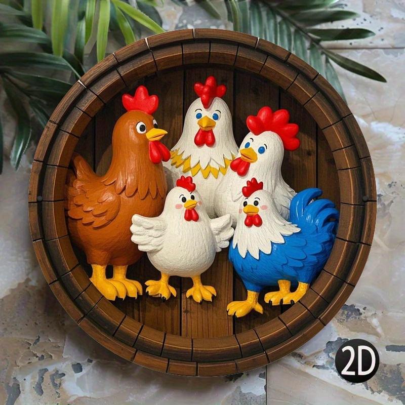 

2d Плоский 20*20см Друк, Класичне Ретро Миле Курча Дерев яне Настінне Мистецтво, Кругла Дерев яна Табличка, Ідеально підходить для Дому, Офісу, Бару, Кухонного Декору. 20*20cm