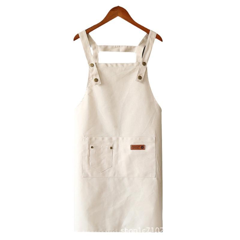 Plus Size Stain-Proof Canvas Kitchen Apron for Cooking and Catering Brown Canvas Strap Oversized