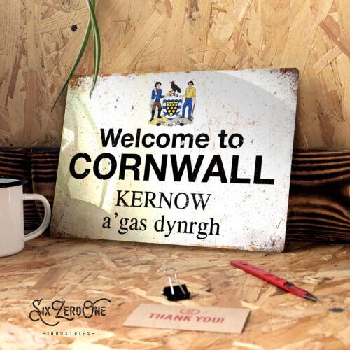 

Welcome to Cornwall Metal Sign Man Cave Home Bar Pub Vintage Wall Plaque KernowAluminum 20x30cm（7.8x11.8inch）