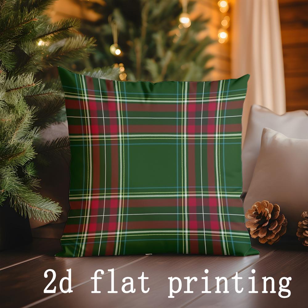 Weihnachts-Plaidmuster Dekorative Kissenbezüge Muster Kissenbezug Geeignet für Sofa Schlafzimmer Auto Kissenbezug