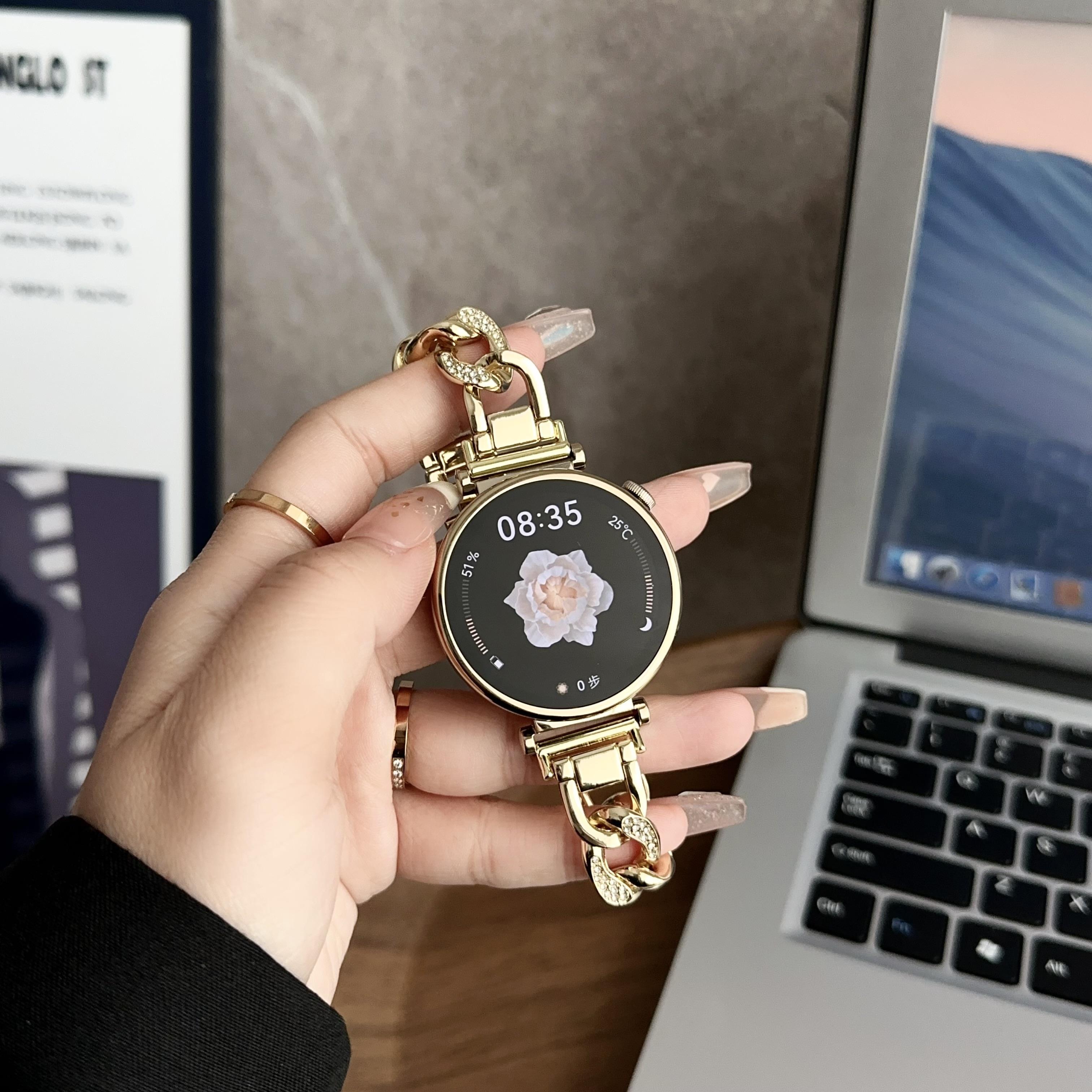 

For Garmin Forerunner 255S/Xiaomi Mi Watch Stainless Steel Watch Band 18mm Wrist Strap Black