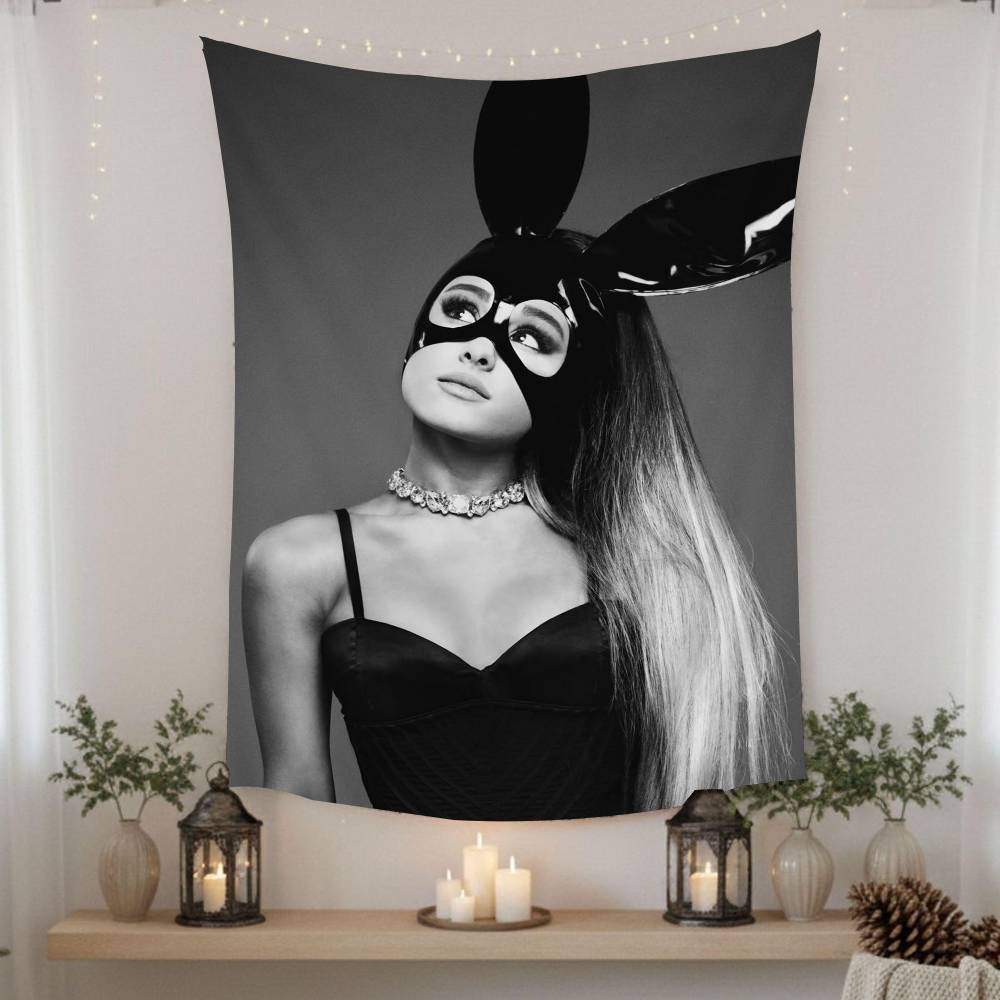 1PC Famous Singer AAriana Grande Tapestry Art Printing Japanese Wall Tapestry Anime Wall Hanging Home Decor