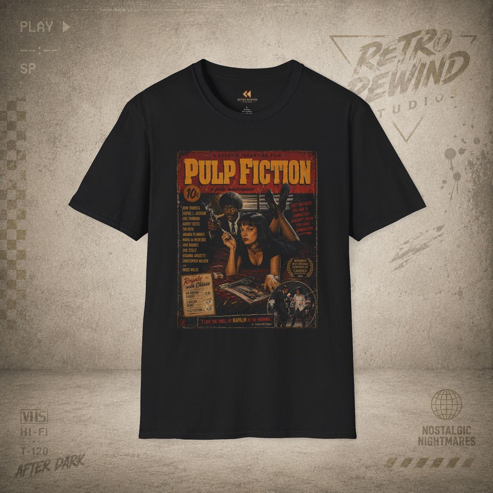 Pulp Fiction Poster T-Shirt | Vintage Movie Graphic Tee S