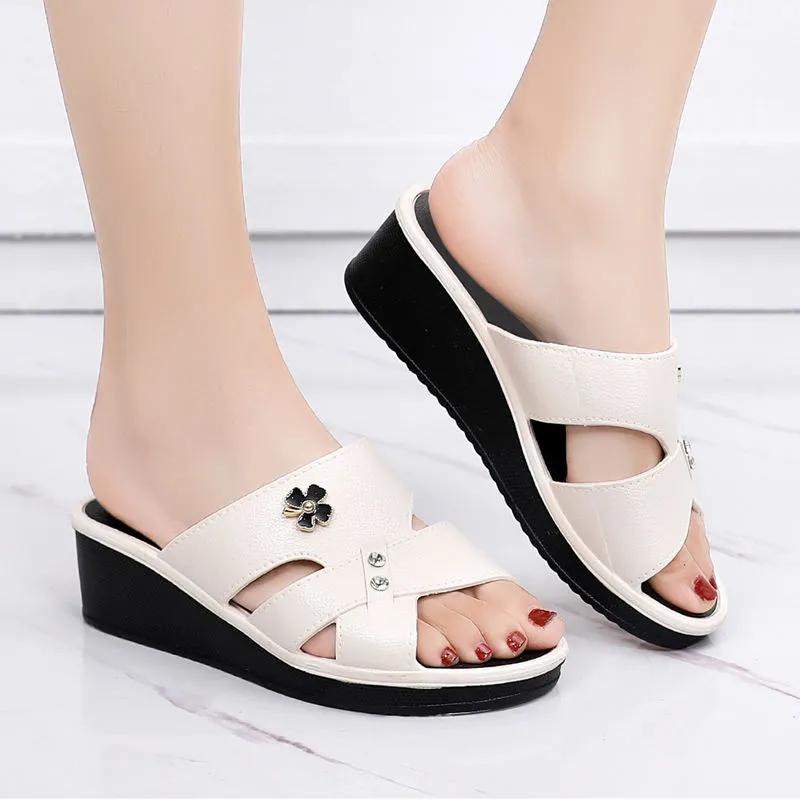 Women Fashion Comfort Spring White Rubber High Quality Peep Toe Slip On Sandals Lady Casual Summer Sandal Shoes Ab527
