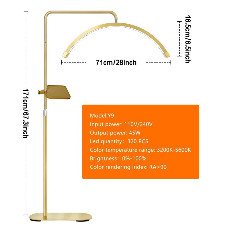 FOSOTO LED Half-Moon Desktop Ring Light Overseas Warehouse Fast Shipping For Beauty Salon: Nail Art, Tattoo, Eyelash & Video