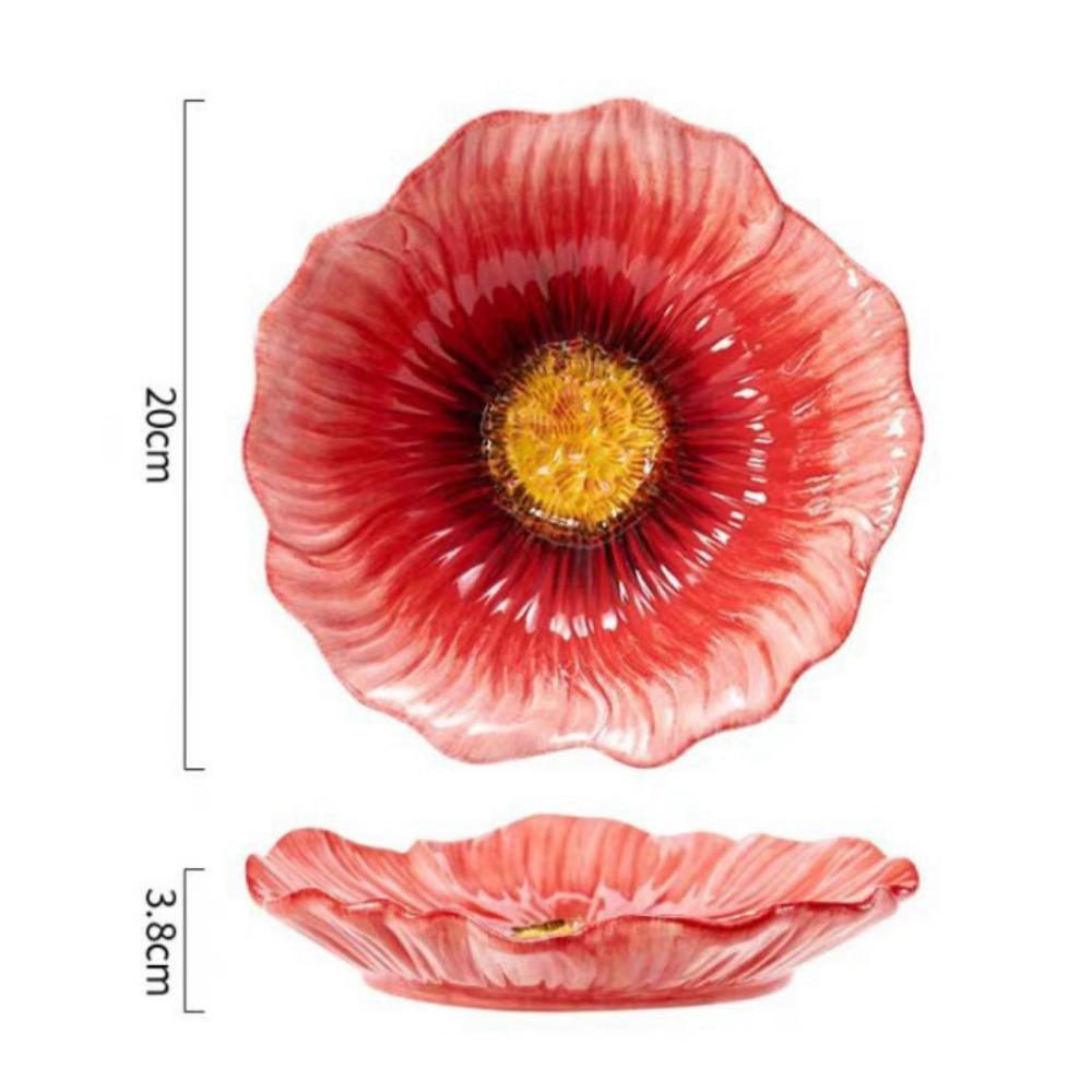 American Style Dining Plates Light Luxury Decorative Bowl Ceramic Flower Plate  Western Food