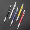 6 In 1 Creative Ballpoint Pen 1.0mm Dark Blue Ink Multifunctional Gel Pens Kids Gift Student School Office Stationery Supplies