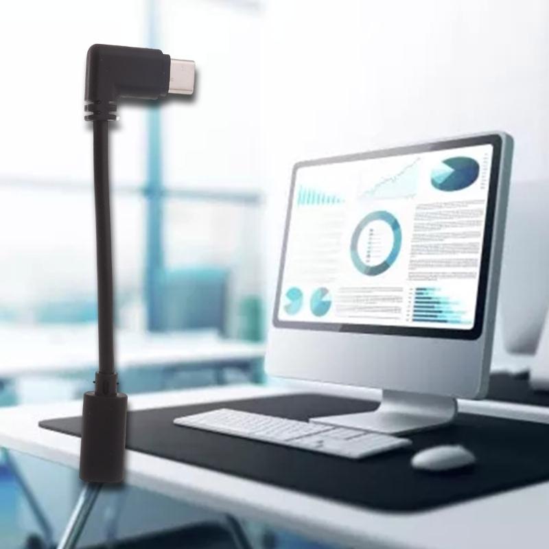 90 Degree Micro USB to Type-C Converter Cable Female to Male Connector Cord Line for Phones Tablets & Game Consoles