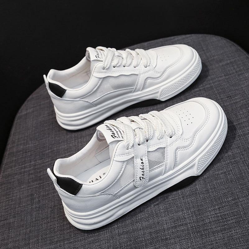 Leder Mesh Atmungsaktiv Kleine Weiße Schuhe Kinder Sommer Neu Flache Sohle Leichte Einzelne Schuhe Lässige Sportschuhe Board Schuhe