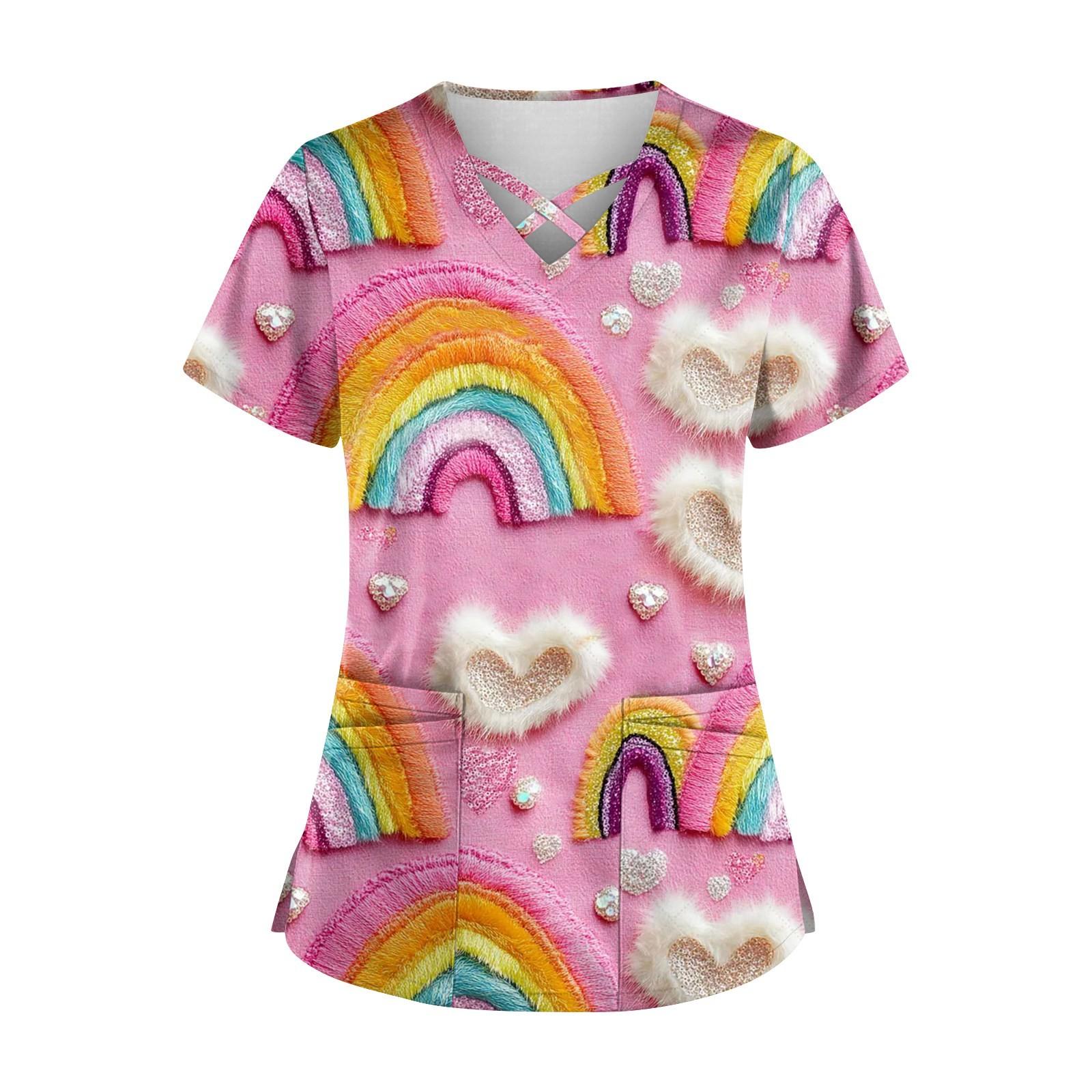 

Женский свободный топ с принтом ко Дню святого Валентина, короткий рукав, футболка, пуловер M розовый