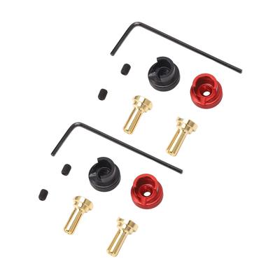 4PCS RC Battery Heatsink Plugs Grips Set Aluminum 4.0mm Banana Plug Connectors Grips Mount for Off Road Truck RC Car Repairing