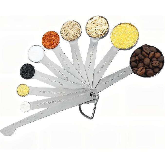 Smithcraft Measuring Cups and Spoons Set 18, Stainless Steel Measuring Cups and Spoons Set, 18/8(304) Steel Heavy Duty 8 Measuring Cups & 9 Measuring