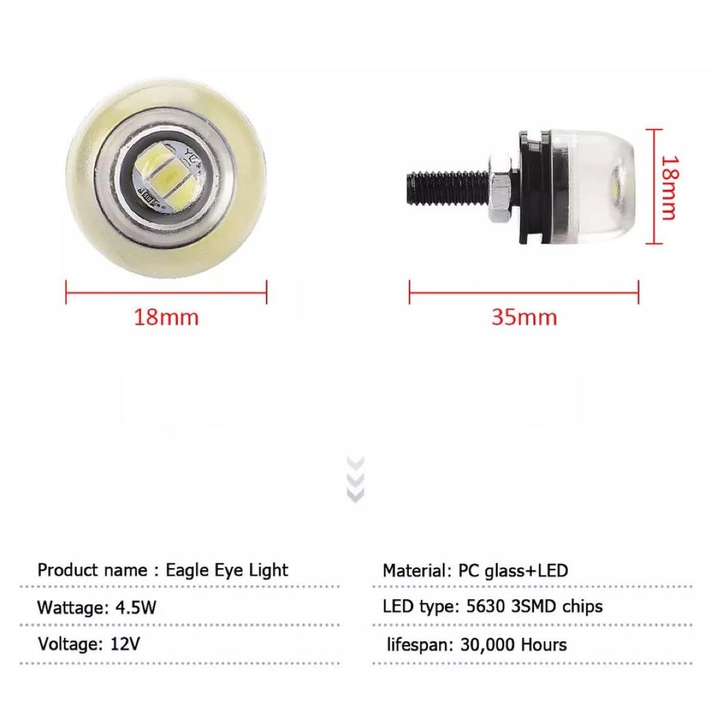 Deepa Motorcycle Turn Signal, LED, Ultra Small, High Brightness, Mini, Nano, Small, M6, Universal, Set of 4, Amber, Orange
