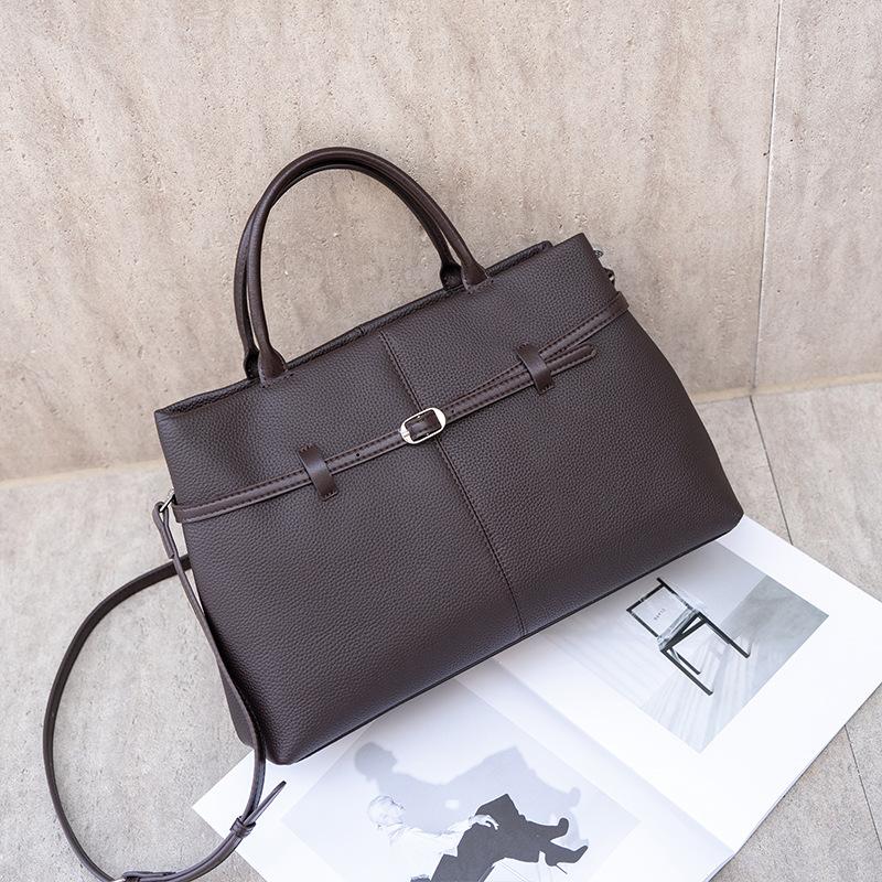 Retro Genuine Leather Women's Bag New Large Capacity Commuting Platinum Bag Women's Shoulder Bag Hand Tote Bag
