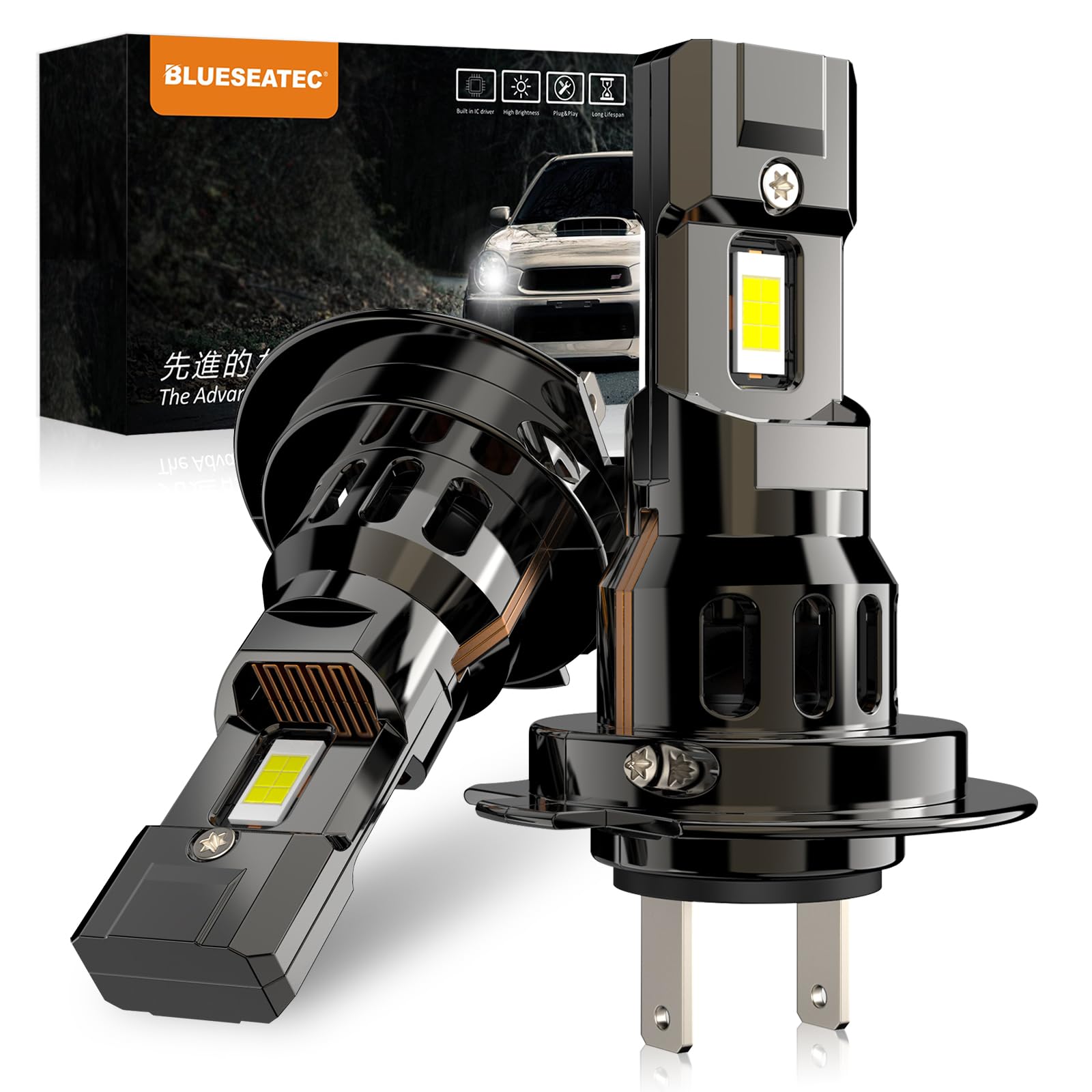 BLUESEATEC [Explosive Light Upgrade] H7 LED Headlight, Mini Size, Vehicle H7 белый