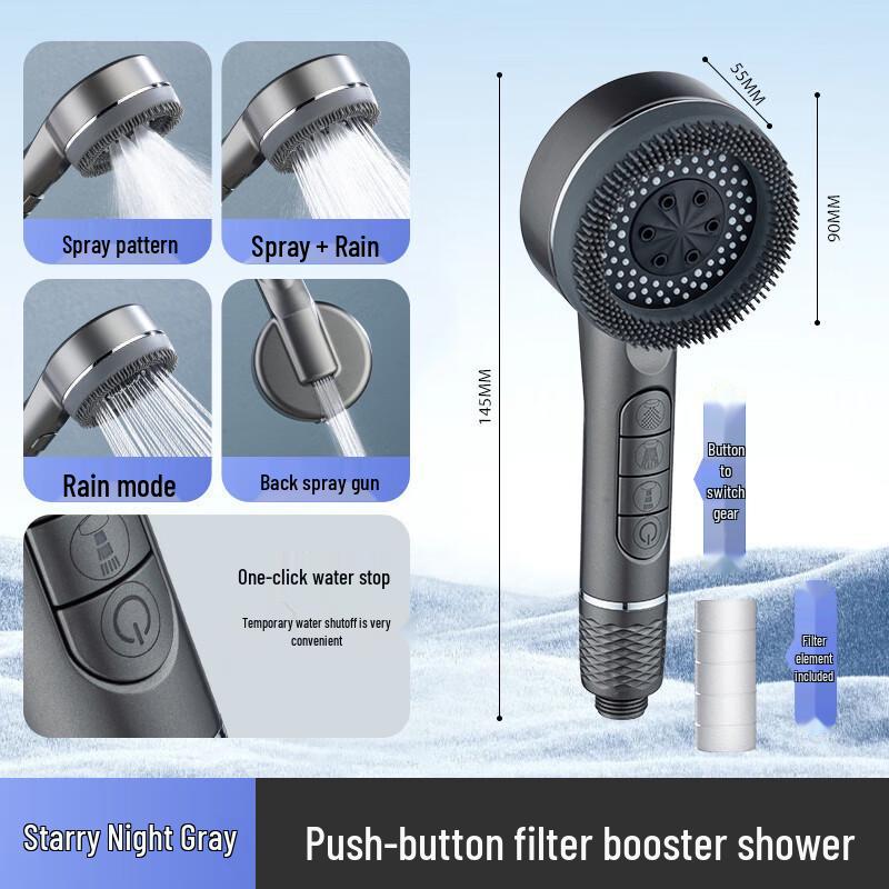 LANGZHIWEN Pressurized Multi-Function Handheld Shower Filter Head