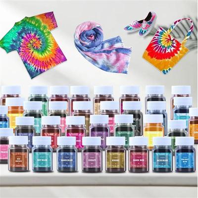 Tinte en polvo de 50 ml para telas, teñido textil, teñido de prendas, teñido anudado, algodón, nailon, pigmento multifuncional para la restauración de ropa vieja.