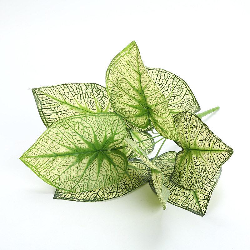 Artificial Pothos & Monstera Leaves Wall Decor for Living Room - Small Potted Greenery Arrangement
