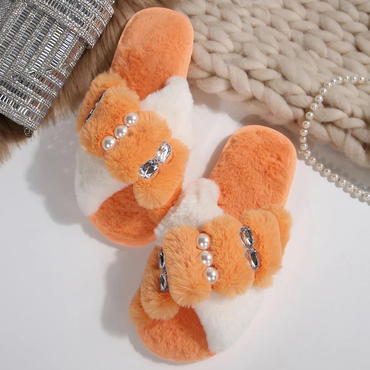 

Fashion Winter Patchwork String Bead Modern Slippers Flat with Low Heel Ladies Shoes on Sale 2025 Brand Pull on Novelty Women s Slippers 36-37