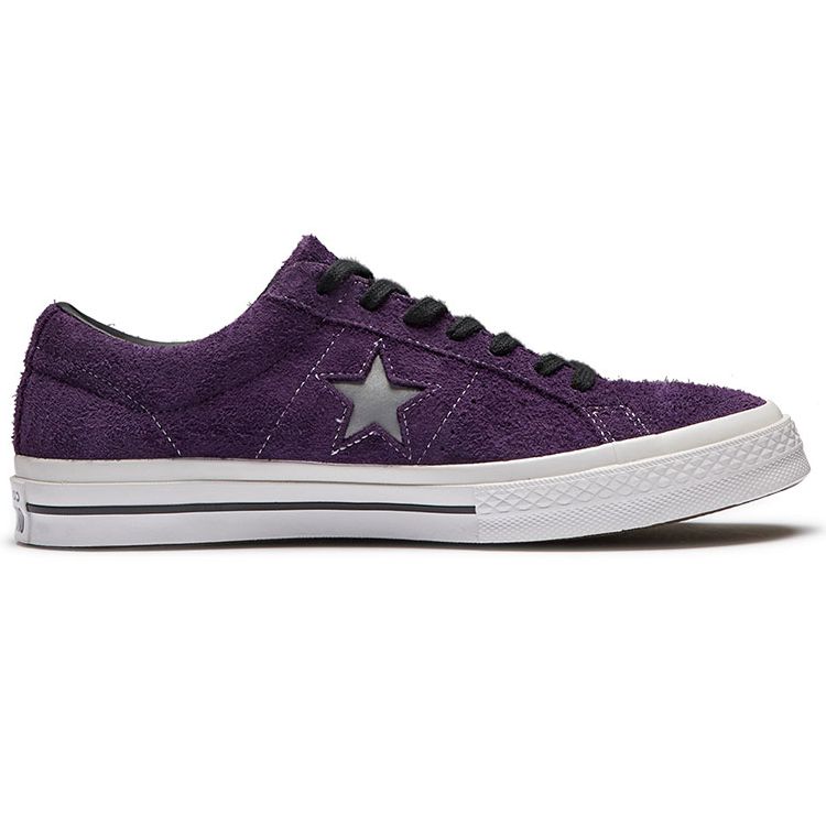 Converse One Star Series Comfortable Versatile Low Top Canvas Shoes Unisex Sneakers White Purple 165954C
