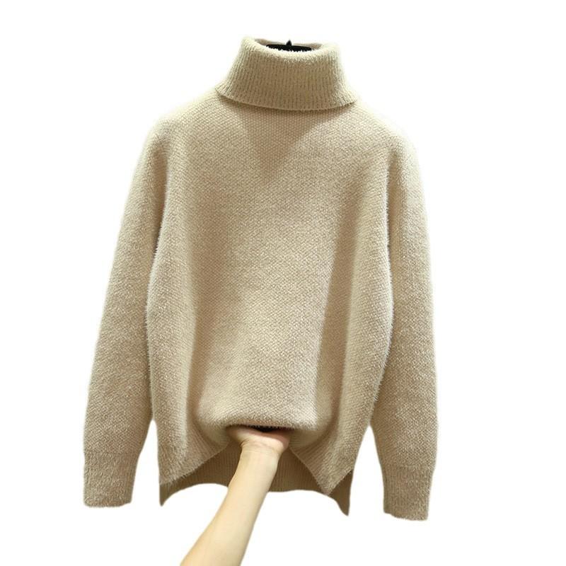 Loose High Neck Sweater for Women Autumn and Winter Knitted Base Sweater for Women