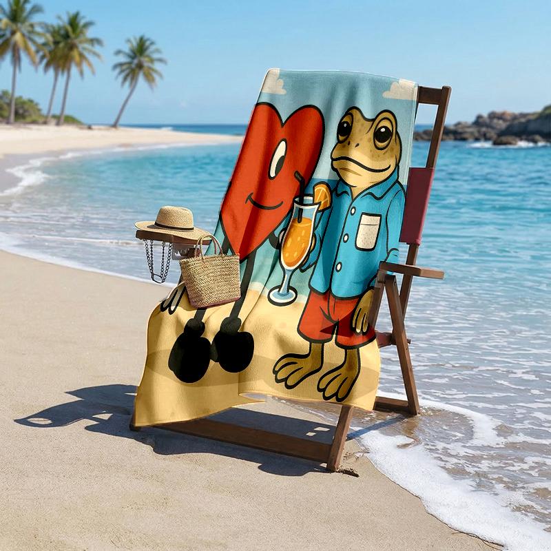 Bbunny Heart Fashion Beach Towel: Ideal for Summer Adventures Soft, absorbent and quick drying suitable for swimming and bathing