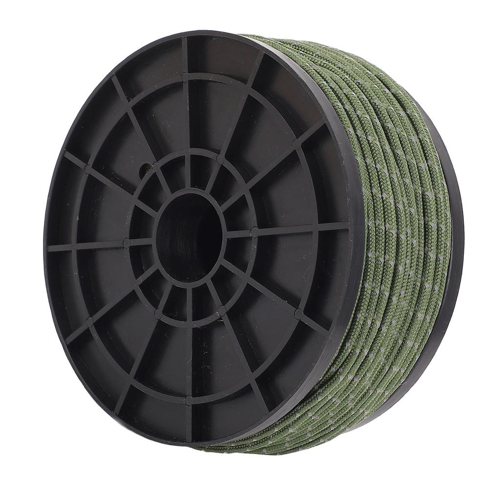 Reflective Paracord Rope 164FT PP 2.5mm Thin Windproof Portable Tent Rope Parachute Cord for Outdoor Camping Hiking OD