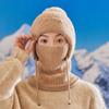 One-piece Hat for Women, Cold-proof and Warm In Autumn and Winter Scarf One-piece Hat for Riding Cold-proof Ear Protectors Thickened Knitted Wool Hat
