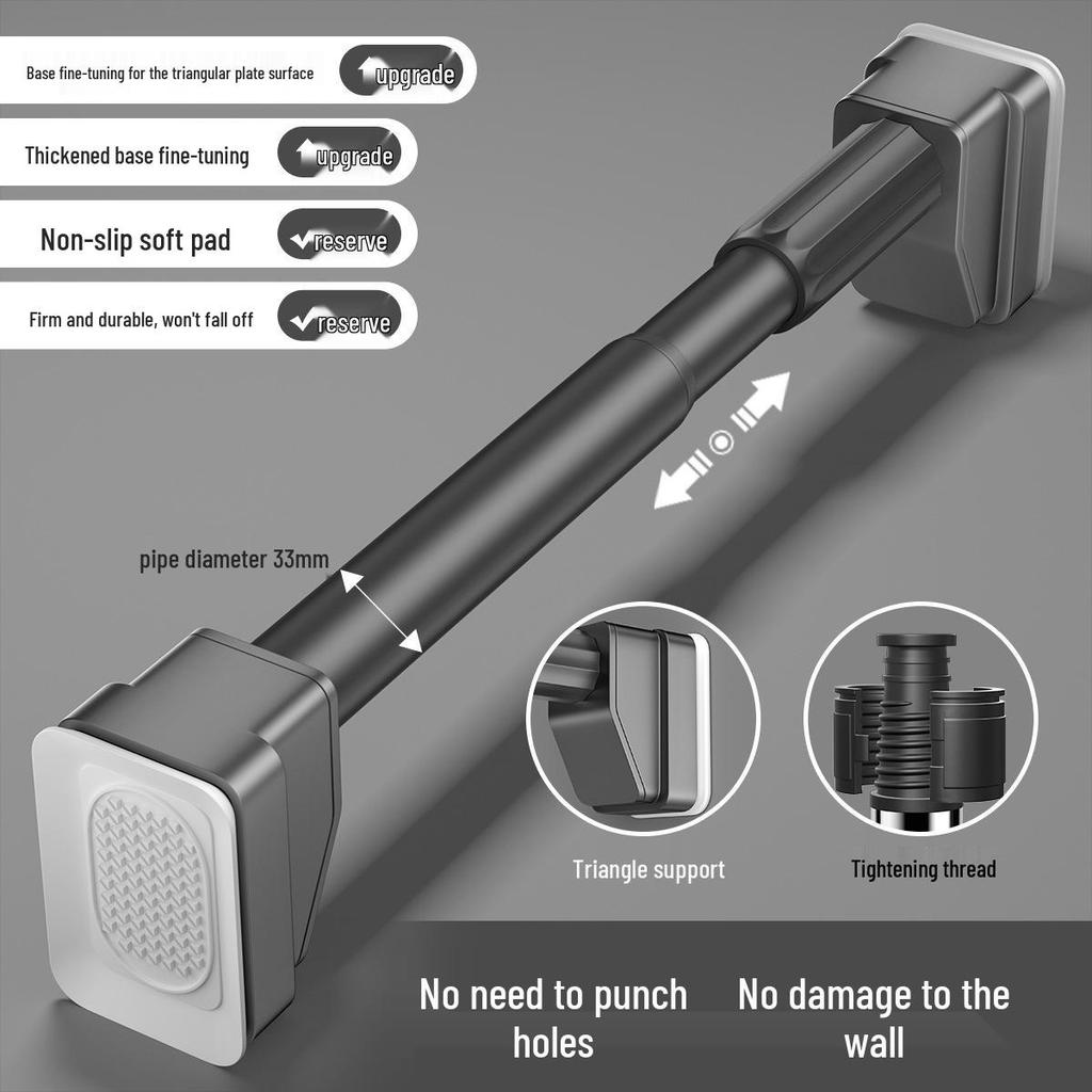 Telescopic Clothes Rod – No-Punch Installation for Balcony, Bedroom, Curtains, Dorm, or Wardrobe