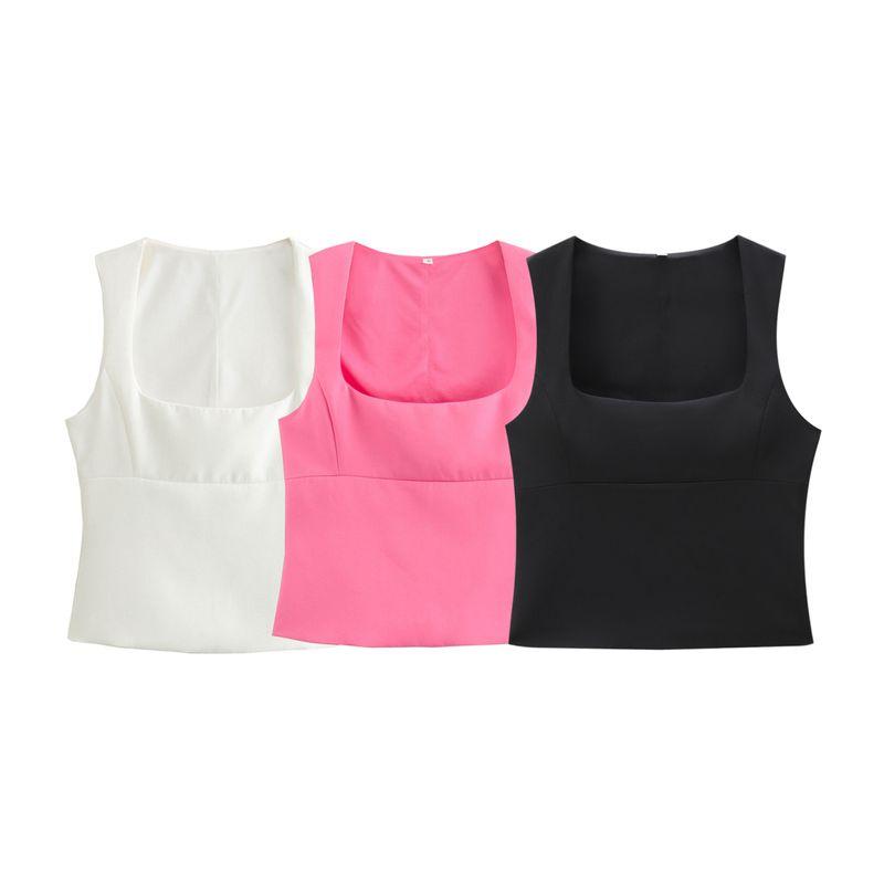 Kaslead New Arrival Women's Clothing Fashion Style Fashion Casual Easiest for Match Minimalist Square Collar Stretch Tops 2745777
